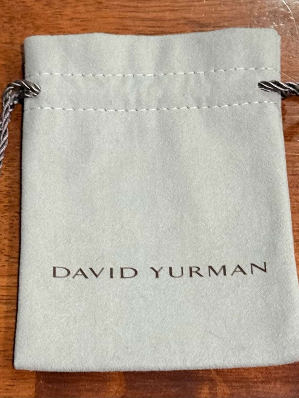 David Yurman Gray Drawstring Jewelry Pouch